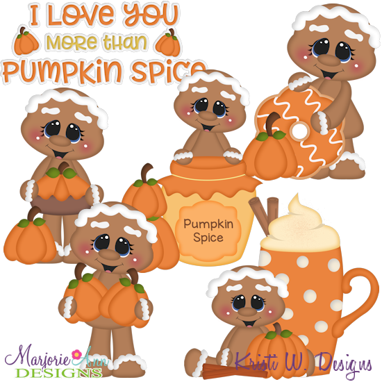 Pumpkin Spice Gingers SVG Cutting Files + Clipart - Click Image to Close